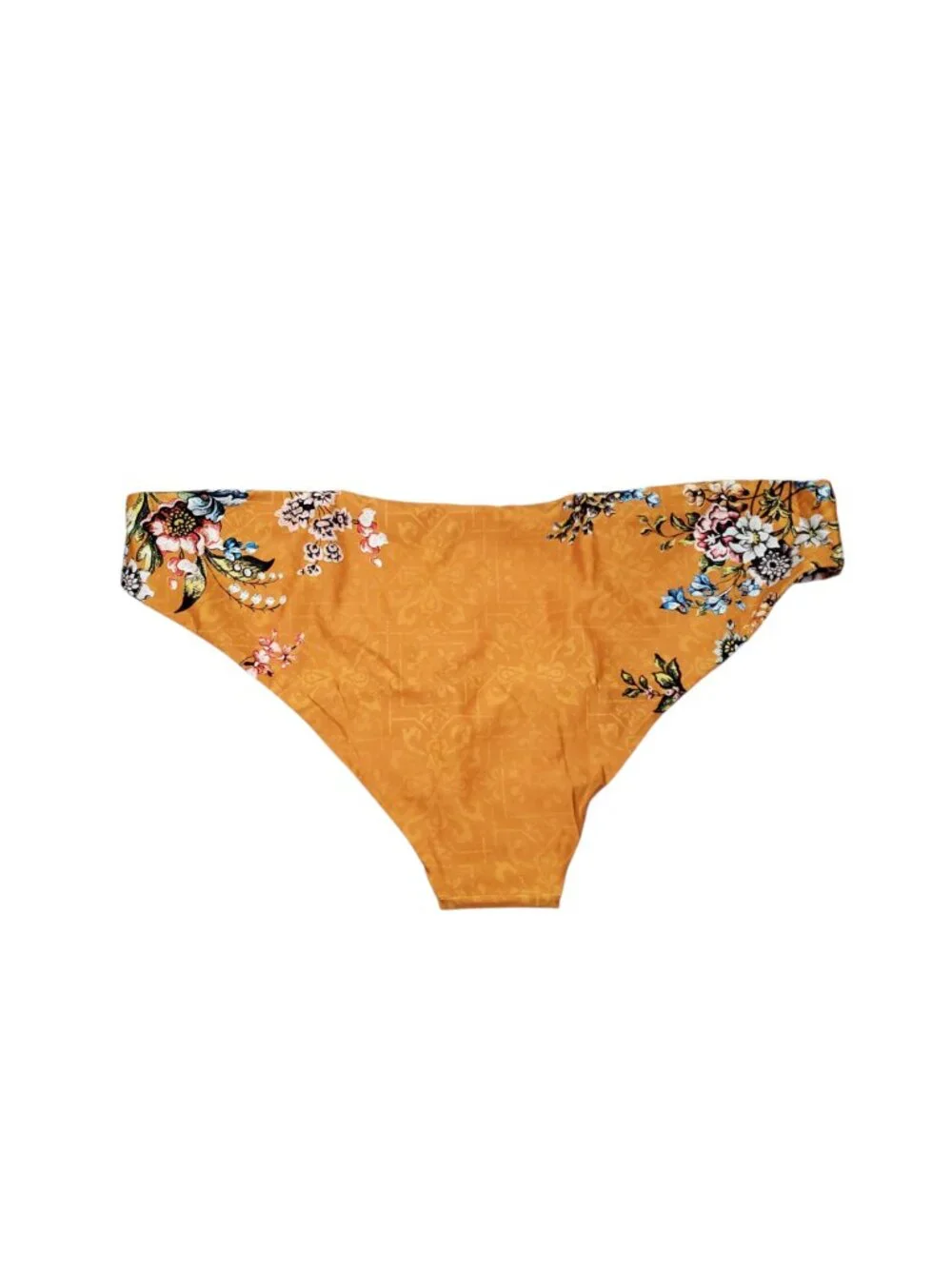Agua Bendita Zoe Tunisia Swim Bikini Bottom Gold Blue Size XL Floral